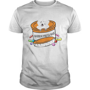 White Poodle Antidepressant Shirt